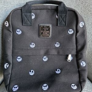 Nightmare Before Christmas Jack Skellington Face Black Canvas Loungefly Backpack